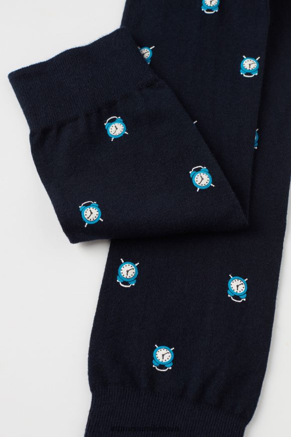 vyrų Laikrodžio spauda tamsiai mėlyna ilgos raštuotos medvilninės kojinės Intimissimi kojines 248BPB335