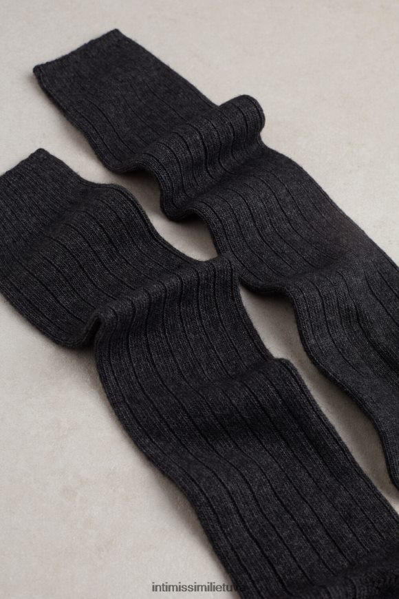 vyrų anglies pilka ilgos briaunotos kašmyro ir vilnonės kojinės Intimissimi kojines 248BPB348