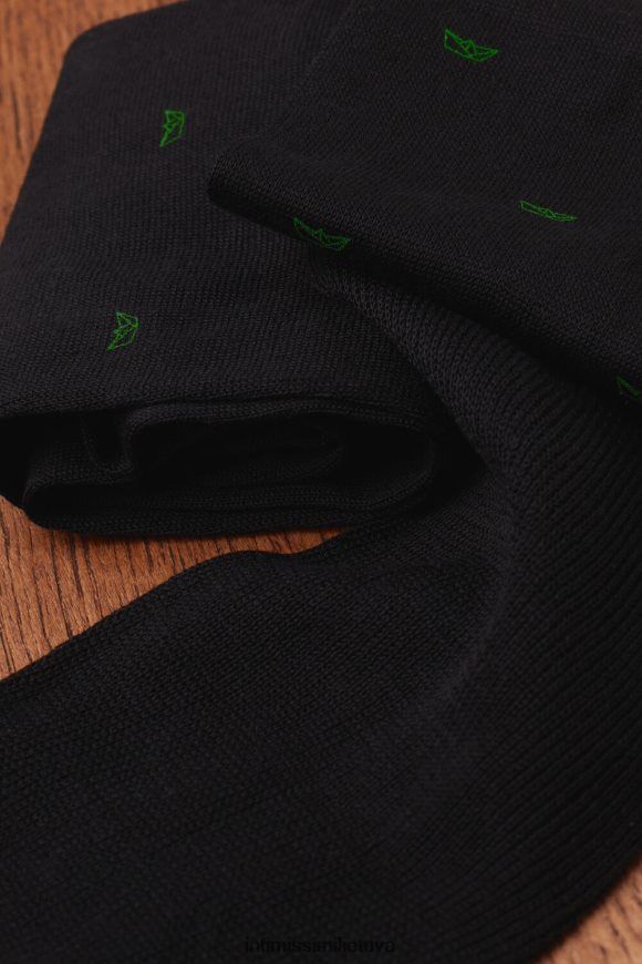 vyrų spausdinti juodai ilgos kojinės iš raštuotos Lisle medvilnės Intimissimi kojines 248BPB321