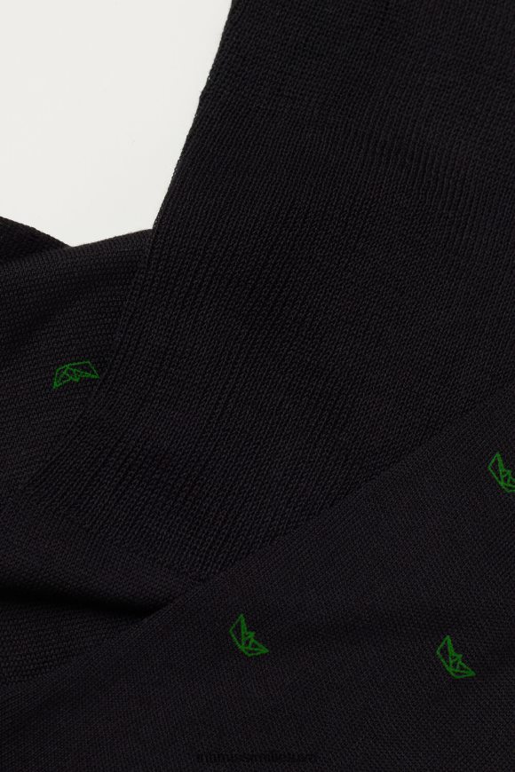 vyrų spausdinti juodai ilgos kojinės iš raštuotos Lisle medvilnės Intimissimi kojines 248BPB321