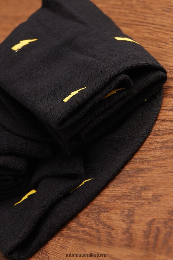 vyrų spausdinti juodai ilgos raštuotos medvilninės kojinės Intimissimi kojines 248BPB323