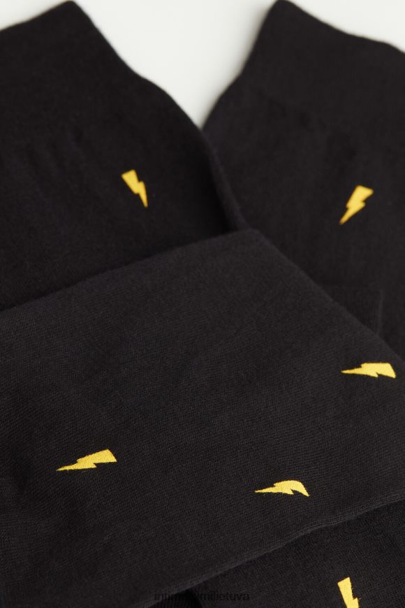 vyrų spausdinti juodai ilgos raštuotos medvilninės kojinės Intimissimi kojines 248BPB323