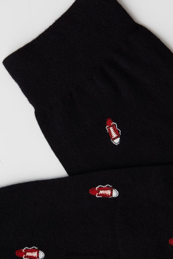 vyrų spausdinti juodai ilgos raštuotos medvilninės kojinės Intimissimi kojines 248BPB326