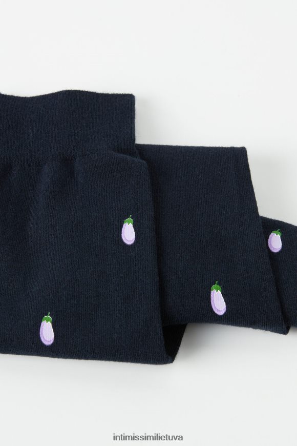 vyrų spausdinti tamsiai mėlyna spalva ilgos raštuotos medvilninės kojinės Intimissimi kojines 248BPB331