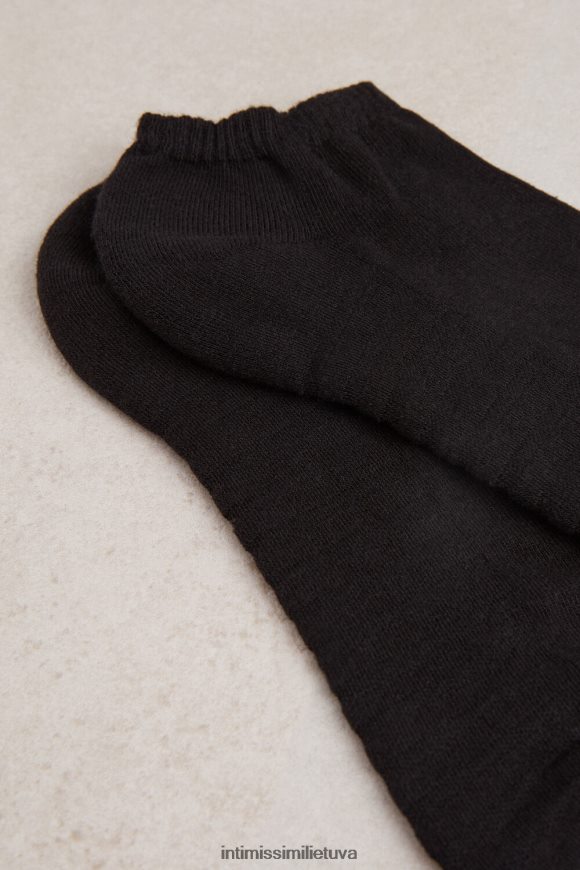 vyrų juodas kilpinės medvilninės kojinės Intimissimi kojines 248BPB363