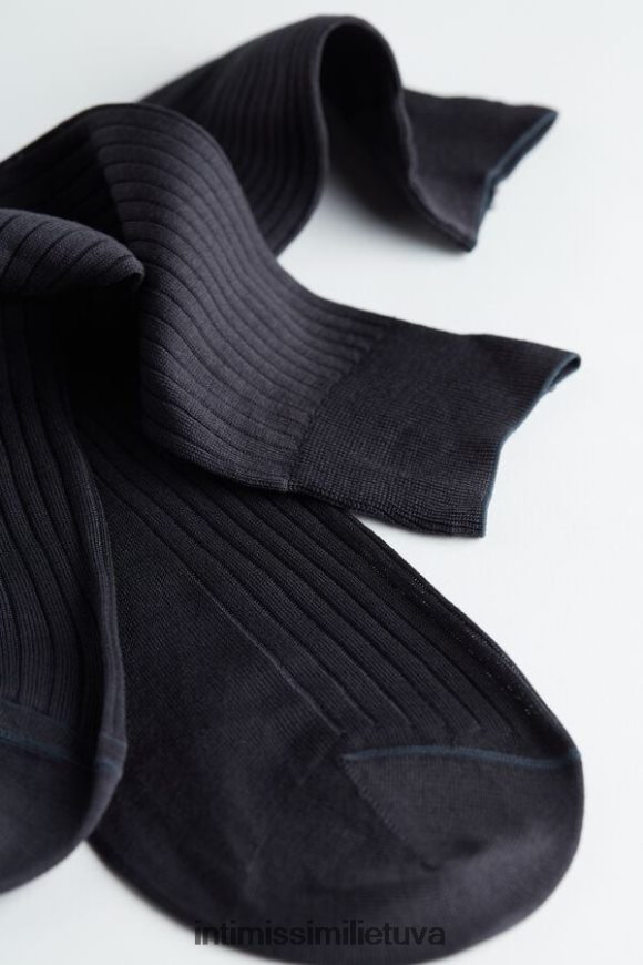 vyrų anglies pilka trumpos briaunotos medvilninės kojinės Intimissimi kojines 248BPB386