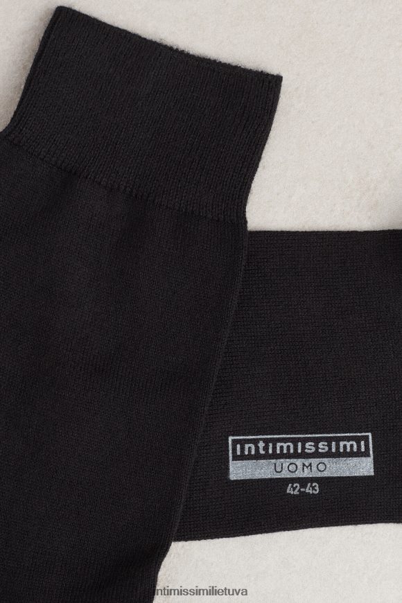 vyrų juodas trumpos šiltos medvilninės kojinės Intimissimi kojines 248BPB378