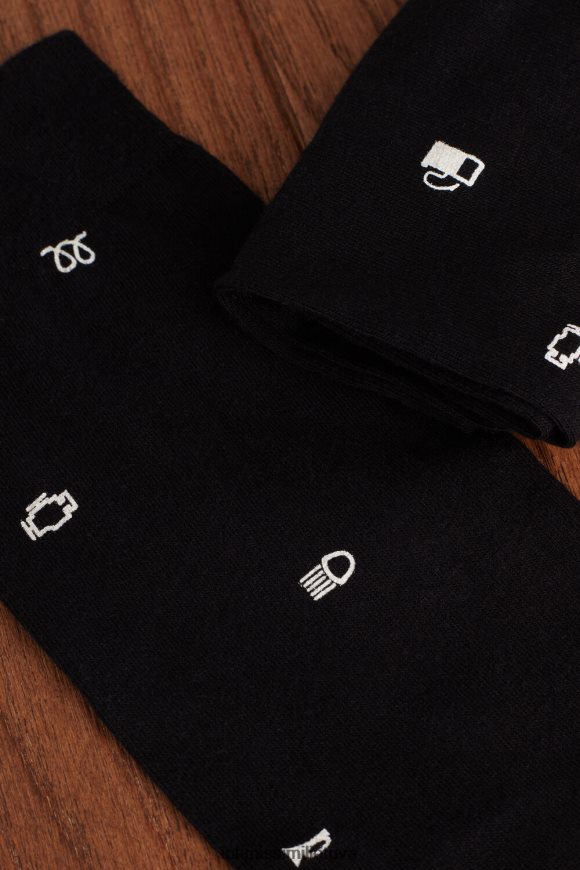 vyrų juodos spalvos automobilio įspėjamoji lemputė trumpos raštuotos medvilninės kojinės Intimissimi kojines 248BPB325