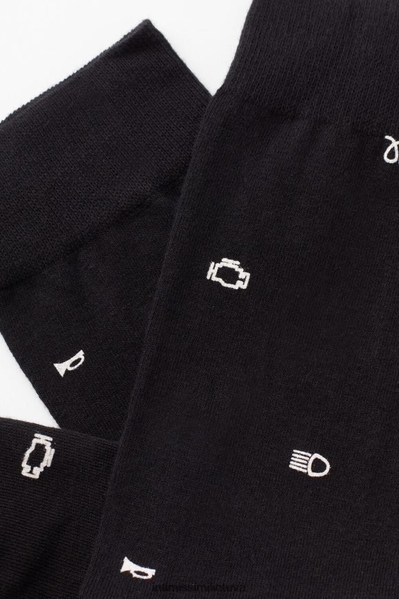 vyrų juodos spalvos automobilio įspėjamoji lemputė trumpos raštuotos medvilninės kojinės Intimissimi kojines 248BPB325