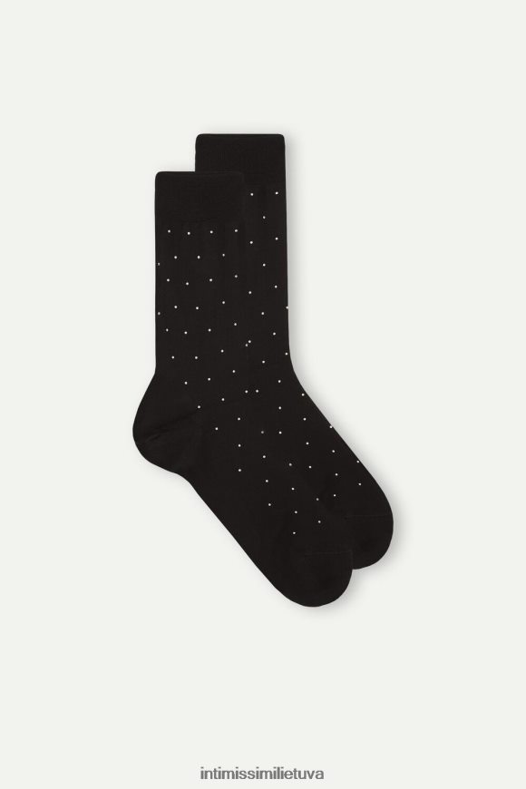 vyrų nero stampa pois trumpos kojinės iš raštuotos Lisle medvilnės Intimissimi kojines 248BPB339