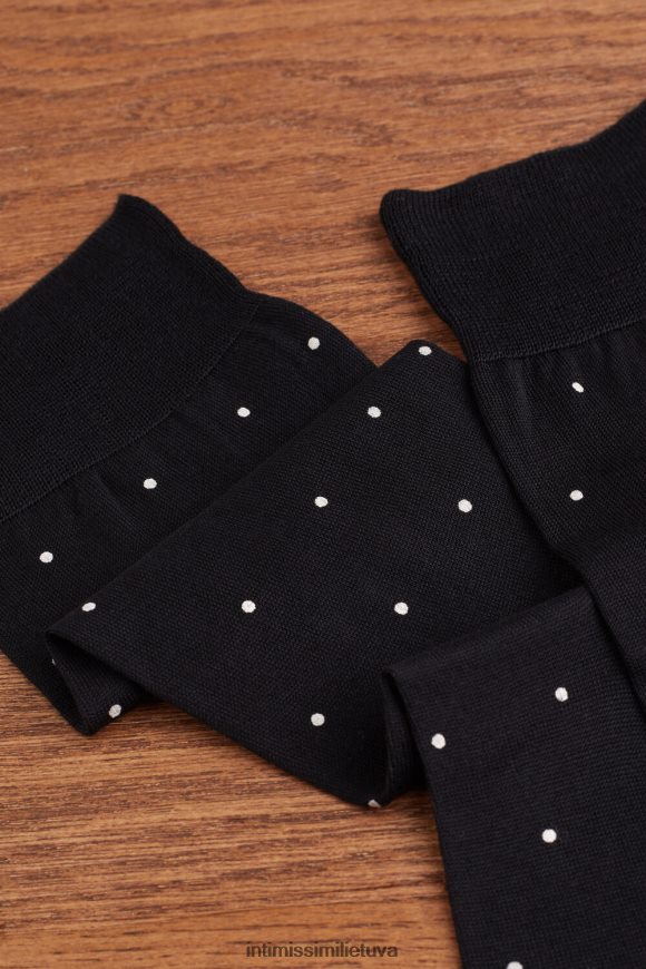 vyrų nero stampa pois trumpos kojinės iš raštuotos Lisle medvilnės Intimissimi kojines 248BPB339