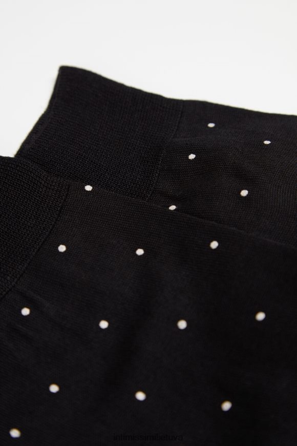 vyrų nero stampa pois trumpos kojinės iš raštuotos Lisle medvilnės Intimissimi kojines 248BPB339