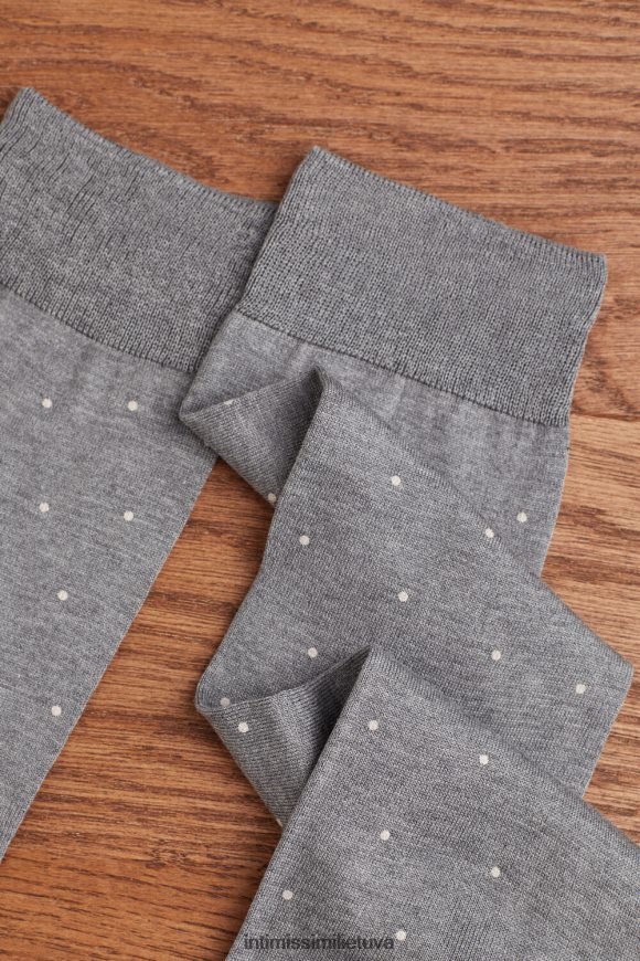 vyrų spausdinti anglies pilkos spalvos melanžą trumpos kojinės iš raštuotos Lisle medvilnės Intimissimi kojines 248BPB337