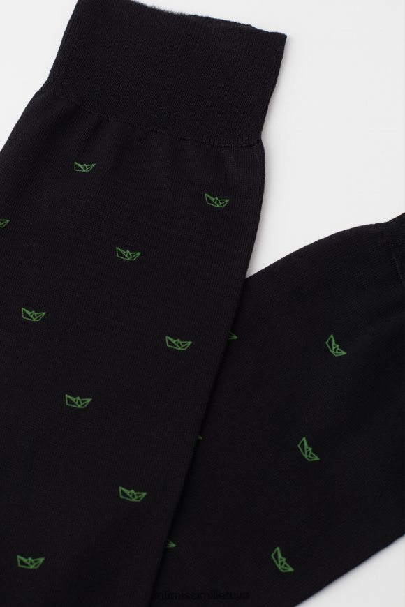 vyrų spausdinti juodai trumpos kojinės iš raštuotos Lisle medvilnės Intimissimi kojines 248BPB322