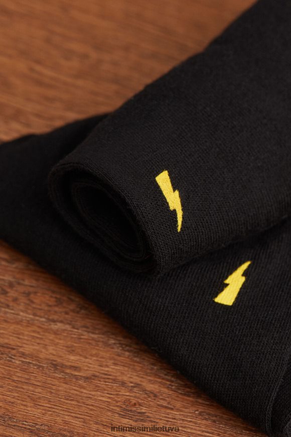 vyrų spausdinti juodai trumpos raštuotos medvilninės kojinės Intimissimi kojines 248BPB324