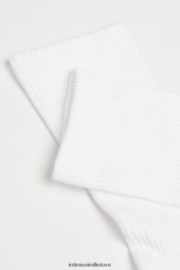 vyrų baltas kilpinės medvilninės trumpos kojinės Intimissimi kojines 248BPB358