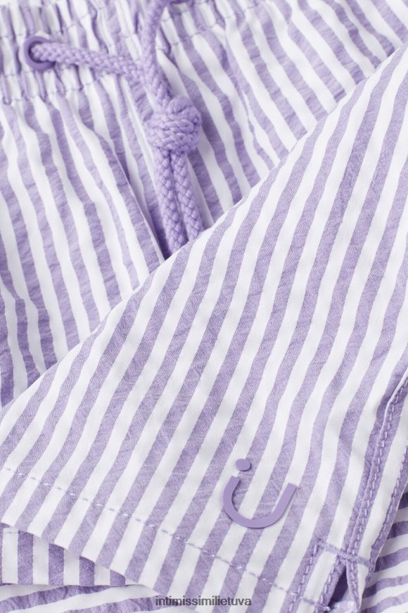 vyrų balta/alyvinė dryžuoti seersucker maudymosi šortai Intimissimi drabužiai 248BPB440
