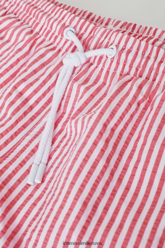 vyrų balta/raudona dryžuoti seersucker maudymosi šortai Intimissimi drabužiai 248BPB448