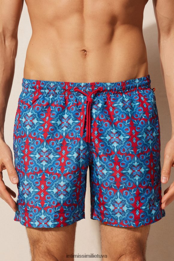 vyrų marokietiškas raštas sportiškai raudonas raudoni marokietiško rašto maudymosi šortai Intimissimi drabužiai 248BPB405