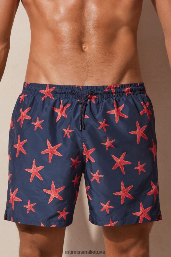 vyrų spausdinti giliai mėlyną maudymosi šortai su jūros žvaigždžių raštais Intimissimi drabužiai 248BPB404