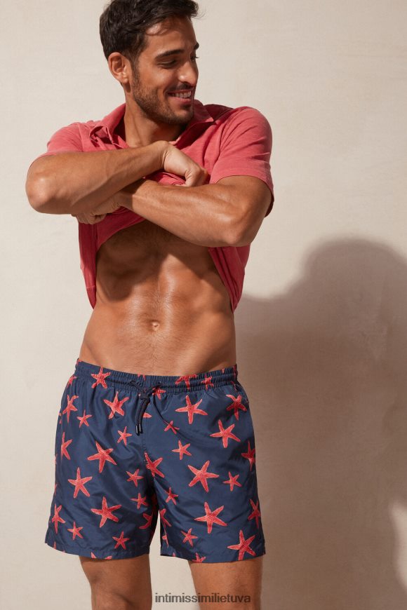 vyrų spausdinti giliai mėlyną maudymosi šortai su jūros žvaigždžių raštais Intimissimi drabužiai 248BPB404