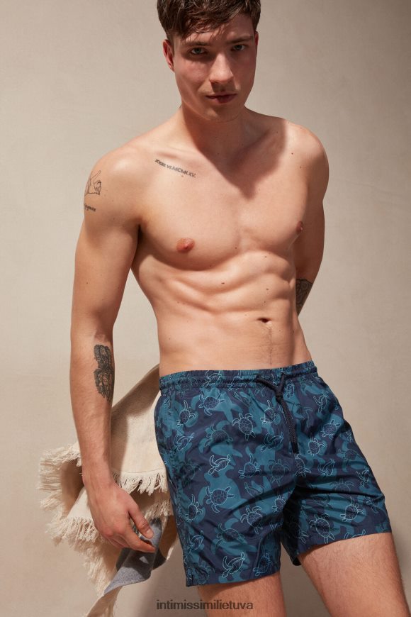 vyrų spausdinti giliai mėlyną vėžlio rašto maudymosi šortai Intimissimi drabužiai 248BPB427