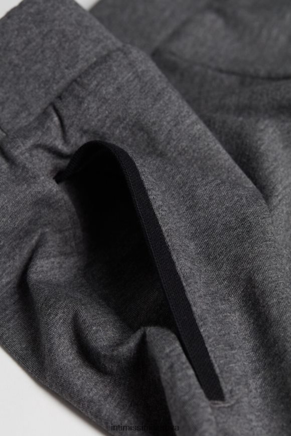 vyrų anglies pilkas melanžas karpytos bazinės supimos medvilnės pižamos Intimissimi drabužiai 248BPB306