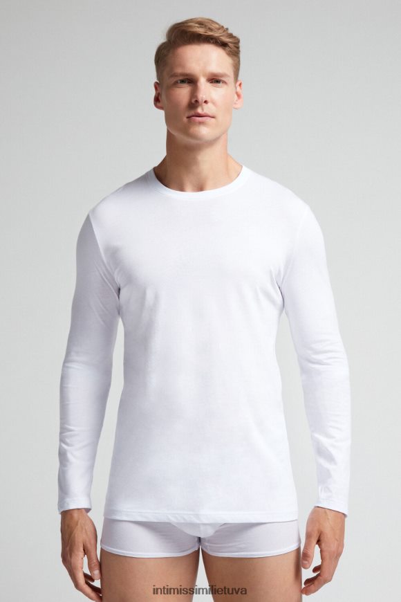 vyrų baltas medvilninis supima ilgomis rankovėmis Intimissimi drabužiai 248BPB294