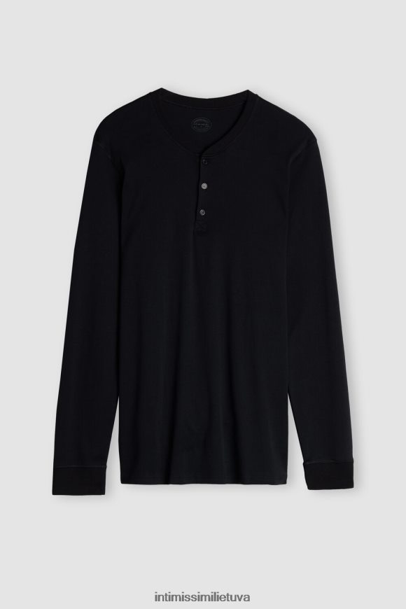 vyrų juodas ilgomis rankovėmis supima interlock Intimissimi drabužiai 248BPB259