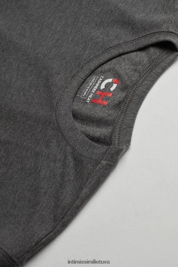 vyrų anglies pilkas melanžas Modalinio kašmyro viršutinė dalis trumpomis rankovėmis Intimissimi drabužiai 248BPB216