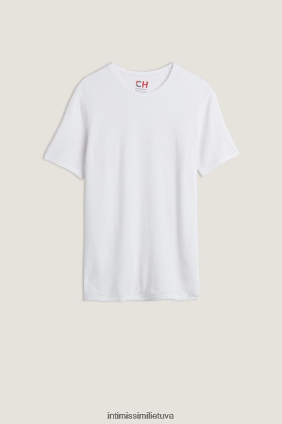 vyrų baltas Modalinio kašmyro viršutinė dalis trumpomis rankovėmis Intimissimi drabužiai 248BPB228