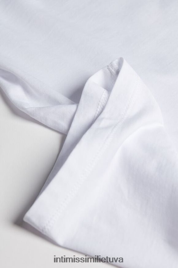 vyrų baltas marškinėliai trumpomis rankovėmis įtemptu kaklu iš itin plonos supimos medvilnės Intimissimi drabužiai 248BPB290