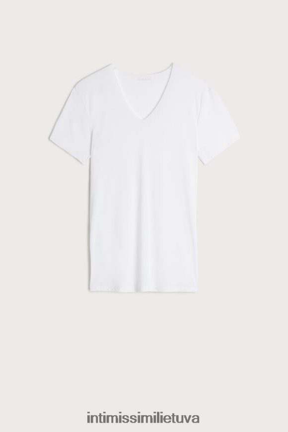 vyrų baltas neapdoroto krašto mikrotinklo viršus Intimissimi drabužiai 248BPB266