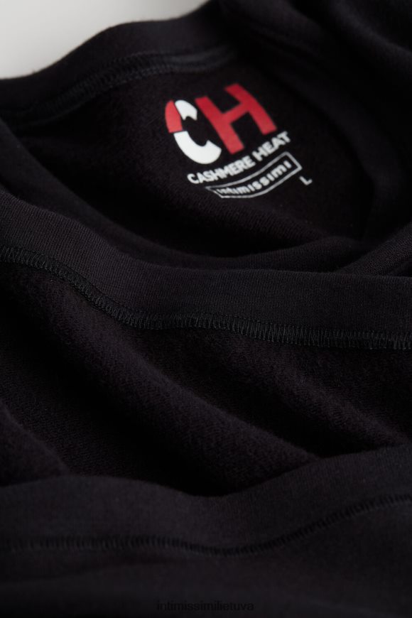 vyrų juodas Modalinio kašmyro viršutinė dalis trumpomis rankovėmis Intimissimi drabužiai 248BPB256