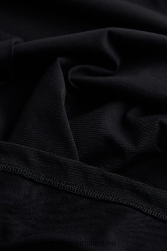 vyrų juodas marškinėliai trumpomis rankovėmis įtemptu kaklu iš itin plonos supimos medvilnės Intimissimi drabužiai 248BPB289