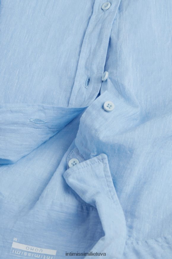 vyrų šviesiai mėlynas lininiai ir medvilniniai marškiniai Intimissimi drabužiai 248BPB167