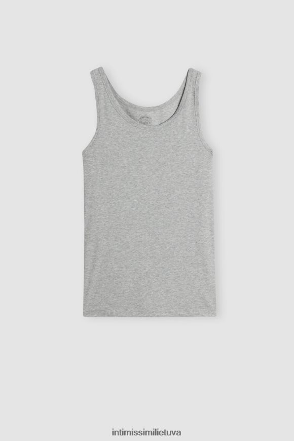 vyrų šviesiai pilkas melanžas liemenė be rankovių su apvaliu kaklu Intimissimi drabužiai 248BPB274